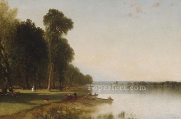 ジョン・フレデリック・ケンセット Painting - コーンサス湖の夏の日 ルミニズムの風景 ジョン・フレデリック・ケンセット
